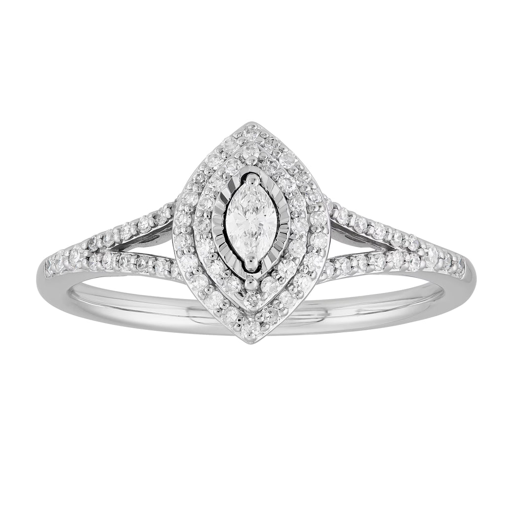 .33 CT Diamond Marquise Engagement Ring in 10K White Gold, Size 7 I32953