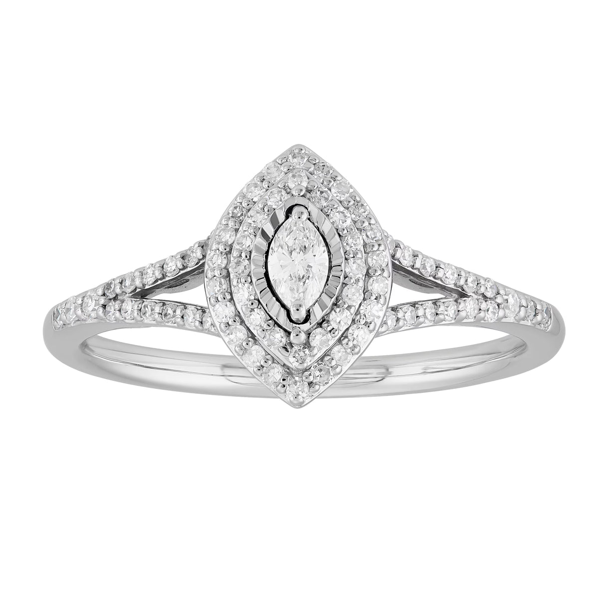 .33 CT Diamond Marquise Engagement Ring in 10K White Gold, Size 7 I32953