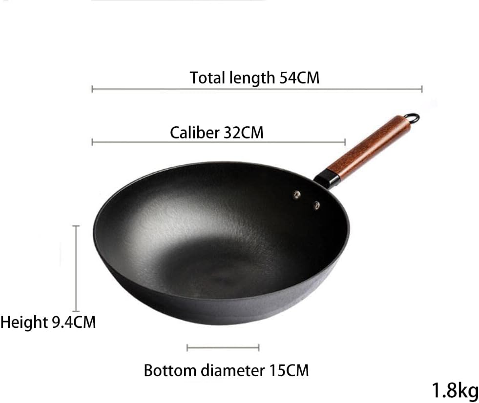 Cast Iron Wok with Glass Lid 32cm U3224