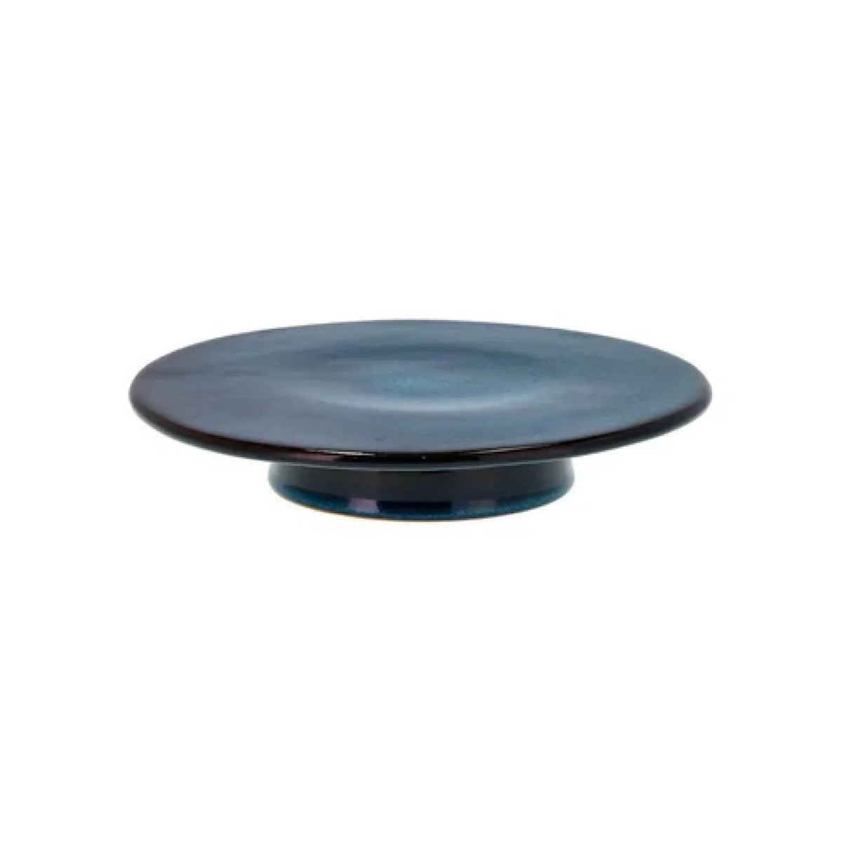 Stoneware Footed Cake Stand 30 cm Dark Blue J28055