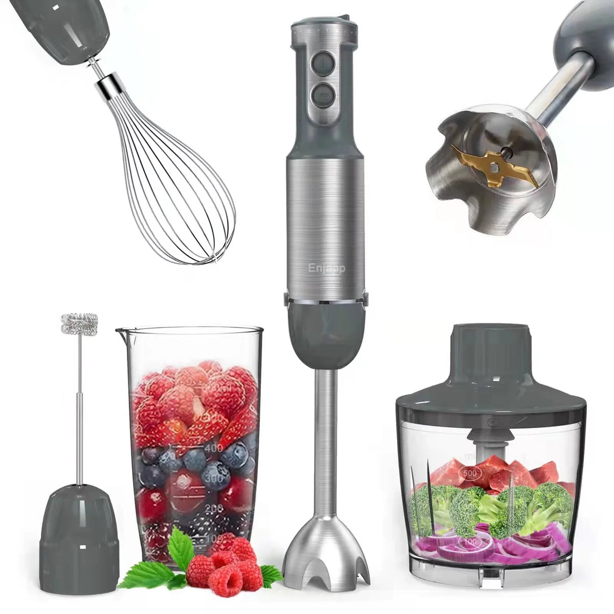 5-in-1 Hand Blender Stick Blender with Adjustable Speeds E420