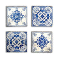Canvas Floral Pattern Wall Art Set of 4 12x12 inches N3098