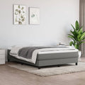 Dark Gray Fabric Full Box Spring Bed with Mattress X794613