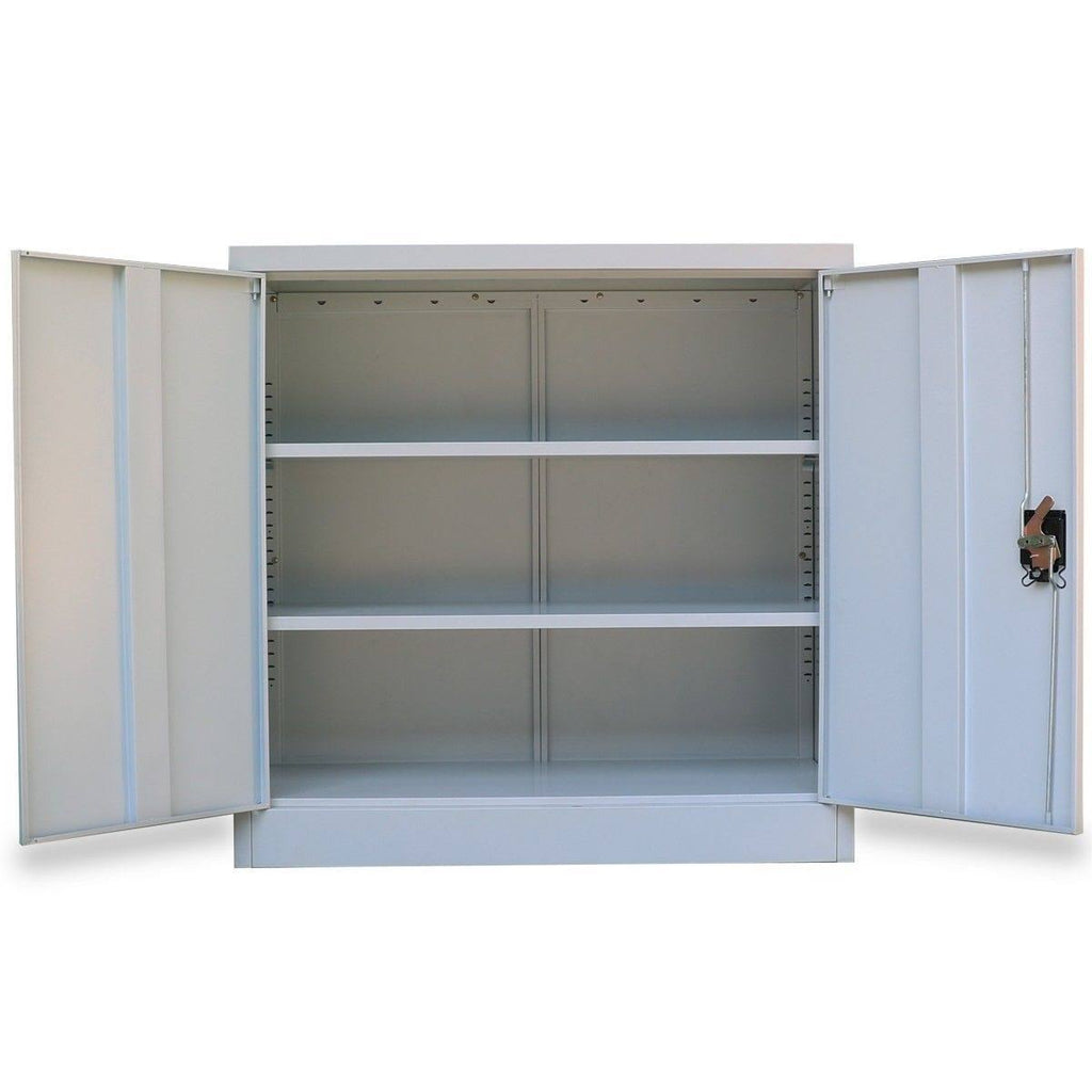 Gray Steel Office Cabinet with 2 Doors B4774