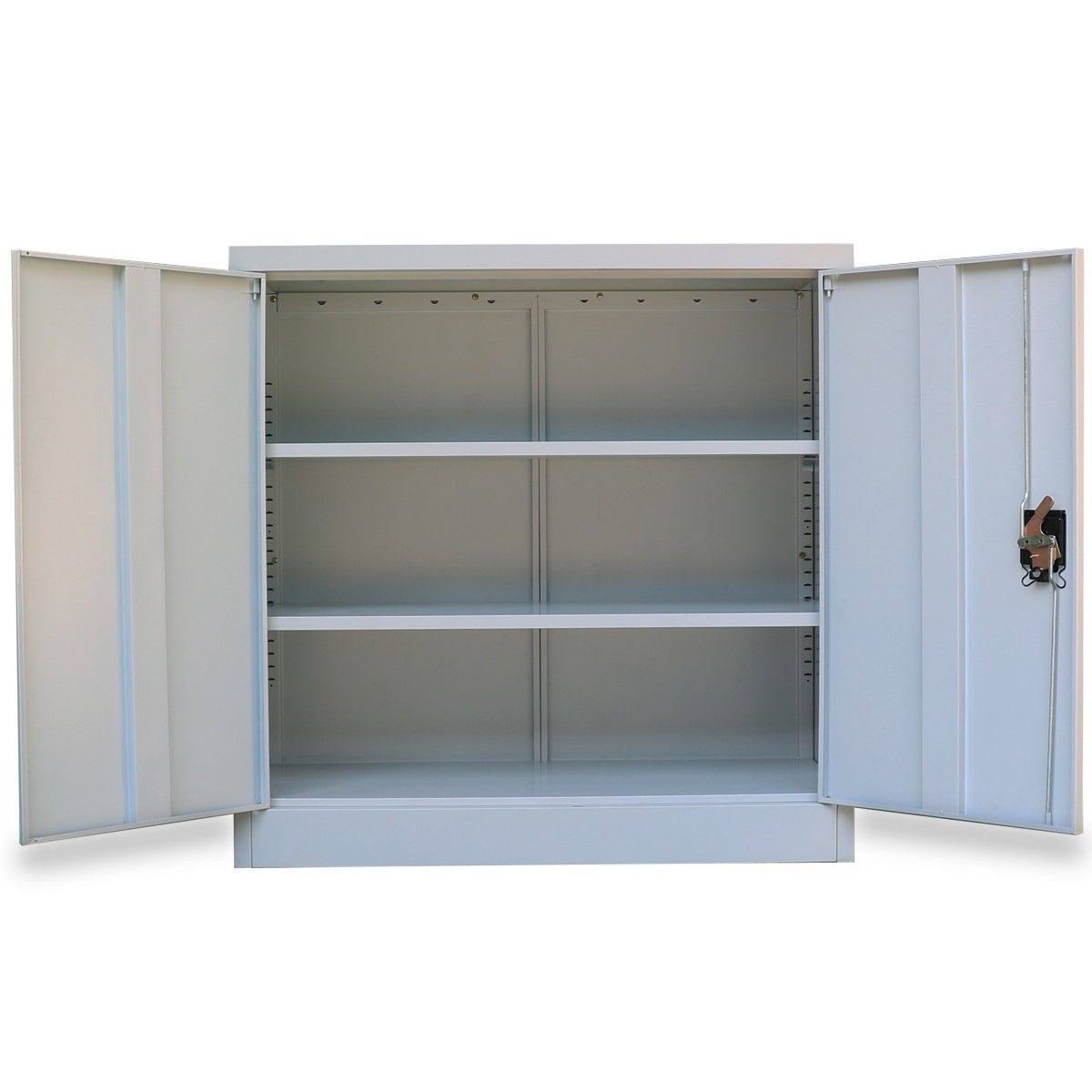 Gray Steel Office Cabinet with 2 Doors B4774