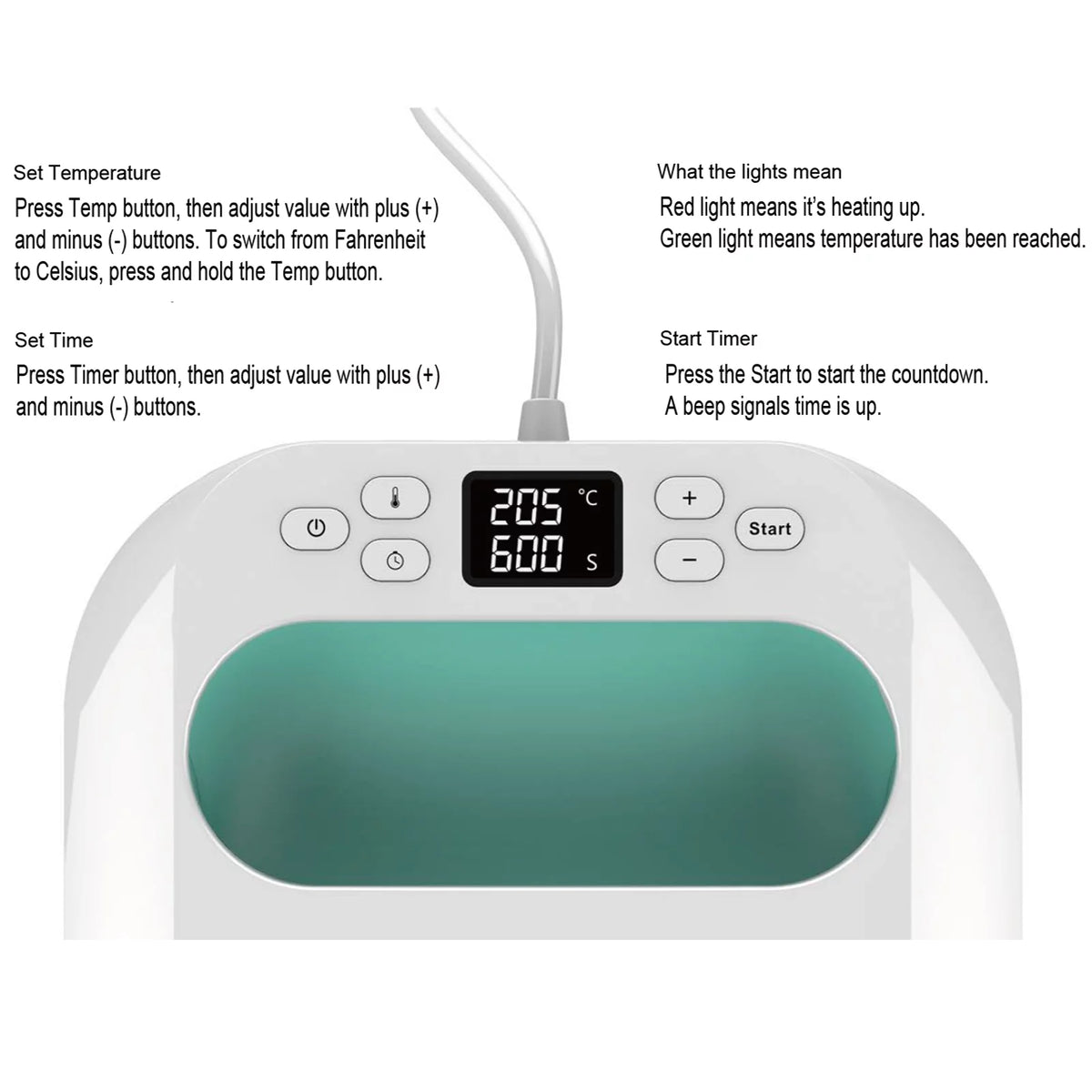 Handheld Heat Press Machine 9''x9'' Adjustable Temperature and Timer G201