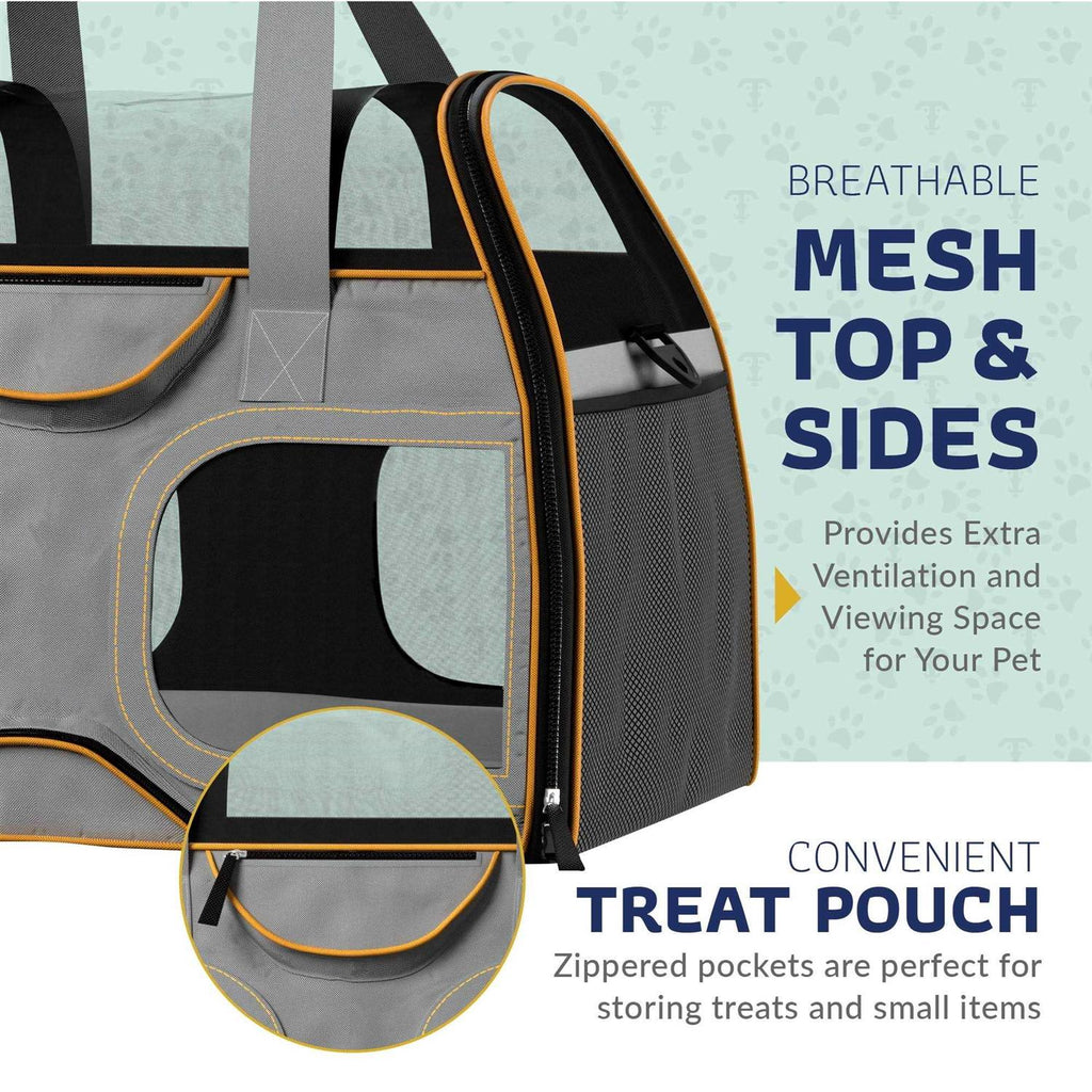 Pet Carrier with Removable Wheels and Double Telescopic Handle T948388