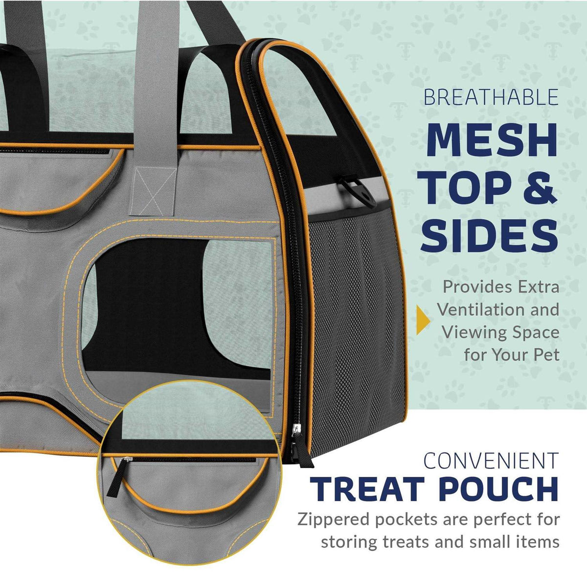 Pet Carrier with Removable Wheels and Double Telescopic Handle T948388