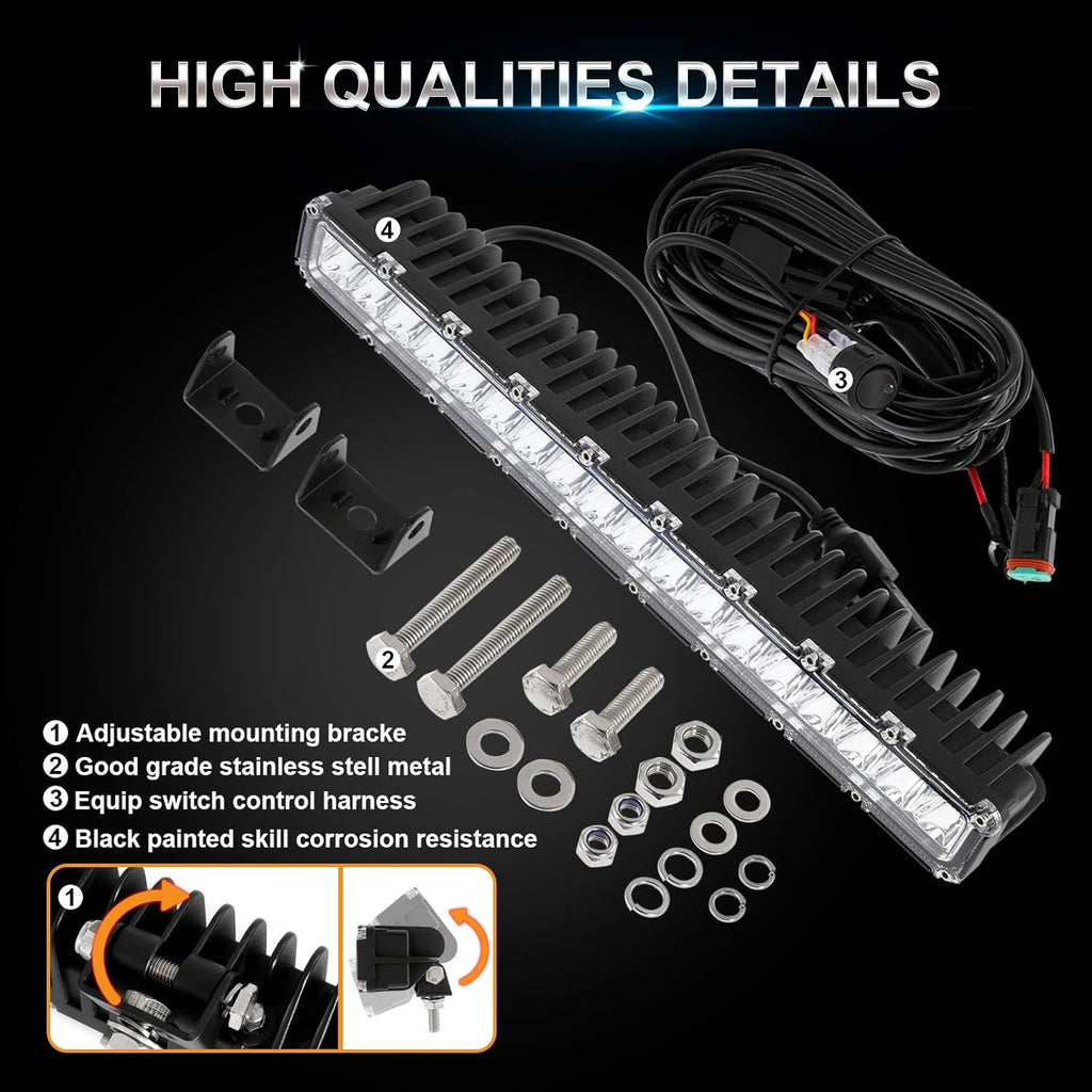 14 Inch 60W Single Row LED Light Bar Pack of 2 O62866