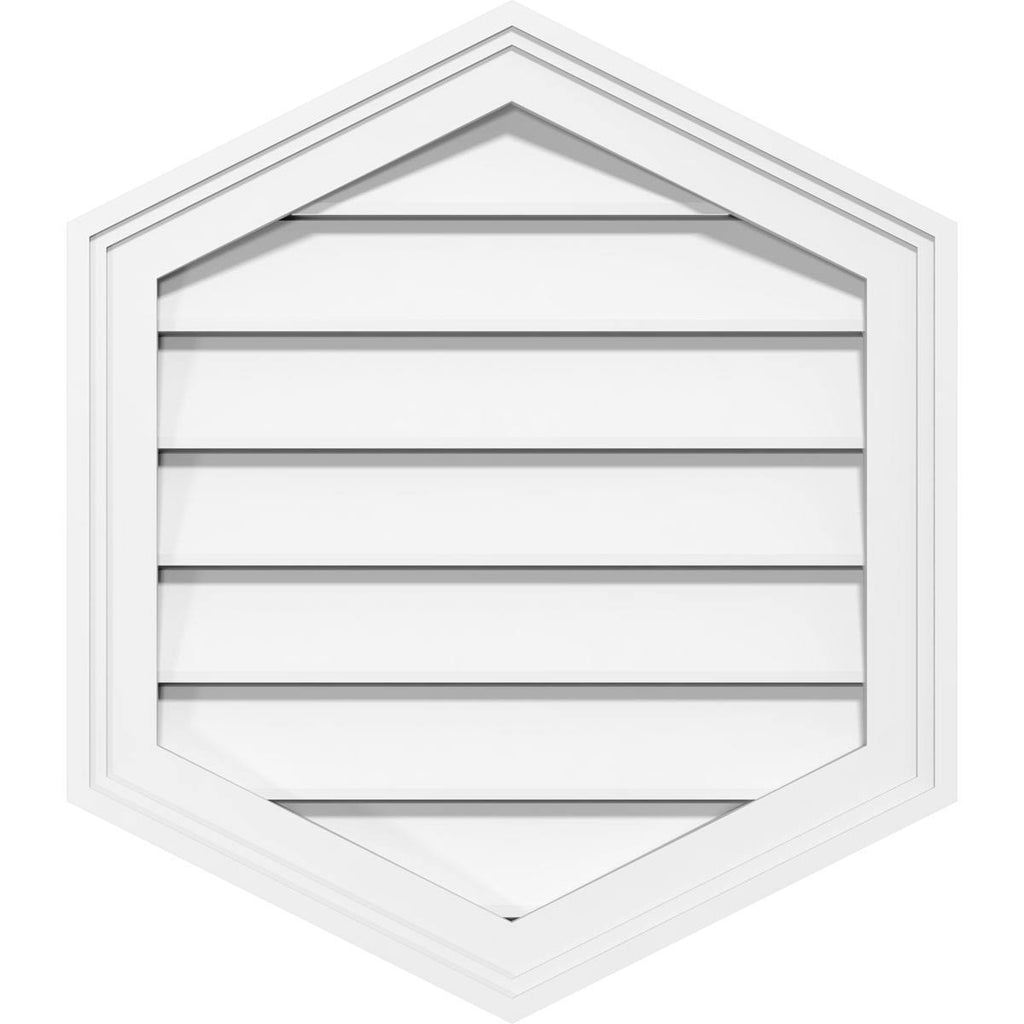 14x22W x 30x22H Vertical Peaked Surface Mount PVC Gable Vent P665619