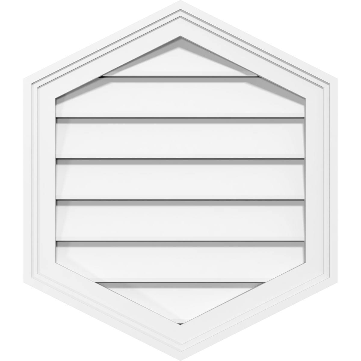 14x22W x 30x22H Vertical Peaked Surface Mount PVC Gable Vent P665619