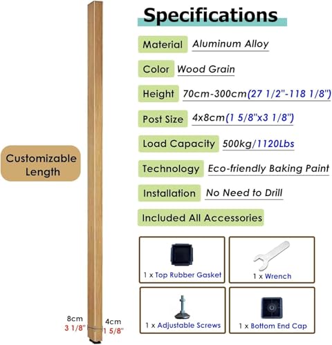 Wood Grain Screen Partition Post Aluminum Alloy N423