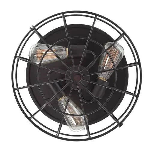 3 - Light 15x22 Caged Dome Flush Mount D789