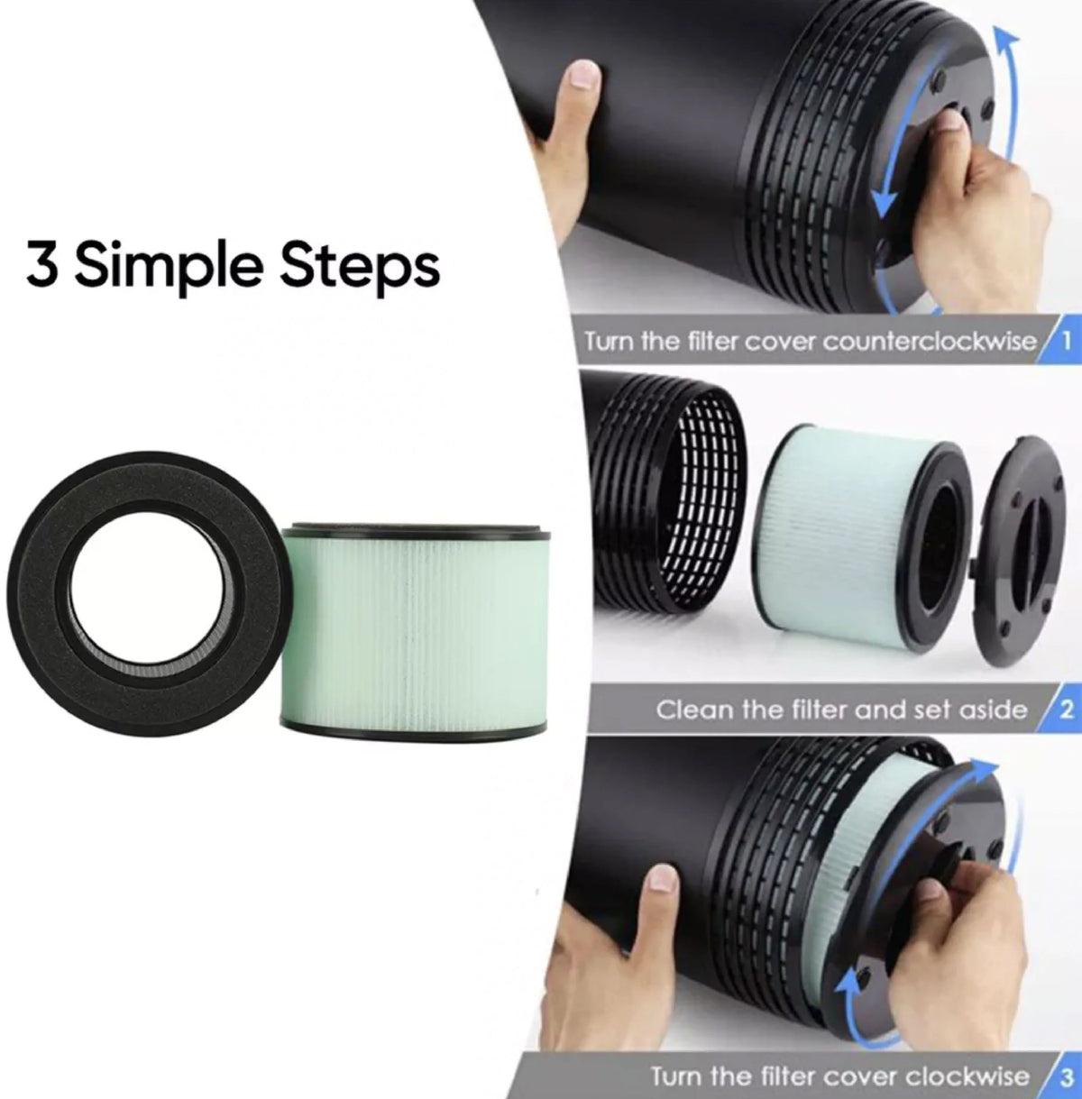 3-in-1 HEPA Air Filter Replacement, 4 Packs I257