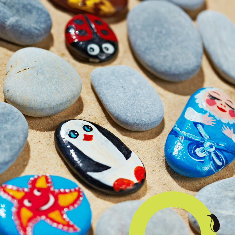 40 River Rocks for Painting, Flat and Smooth, 2-4 Inches H66957