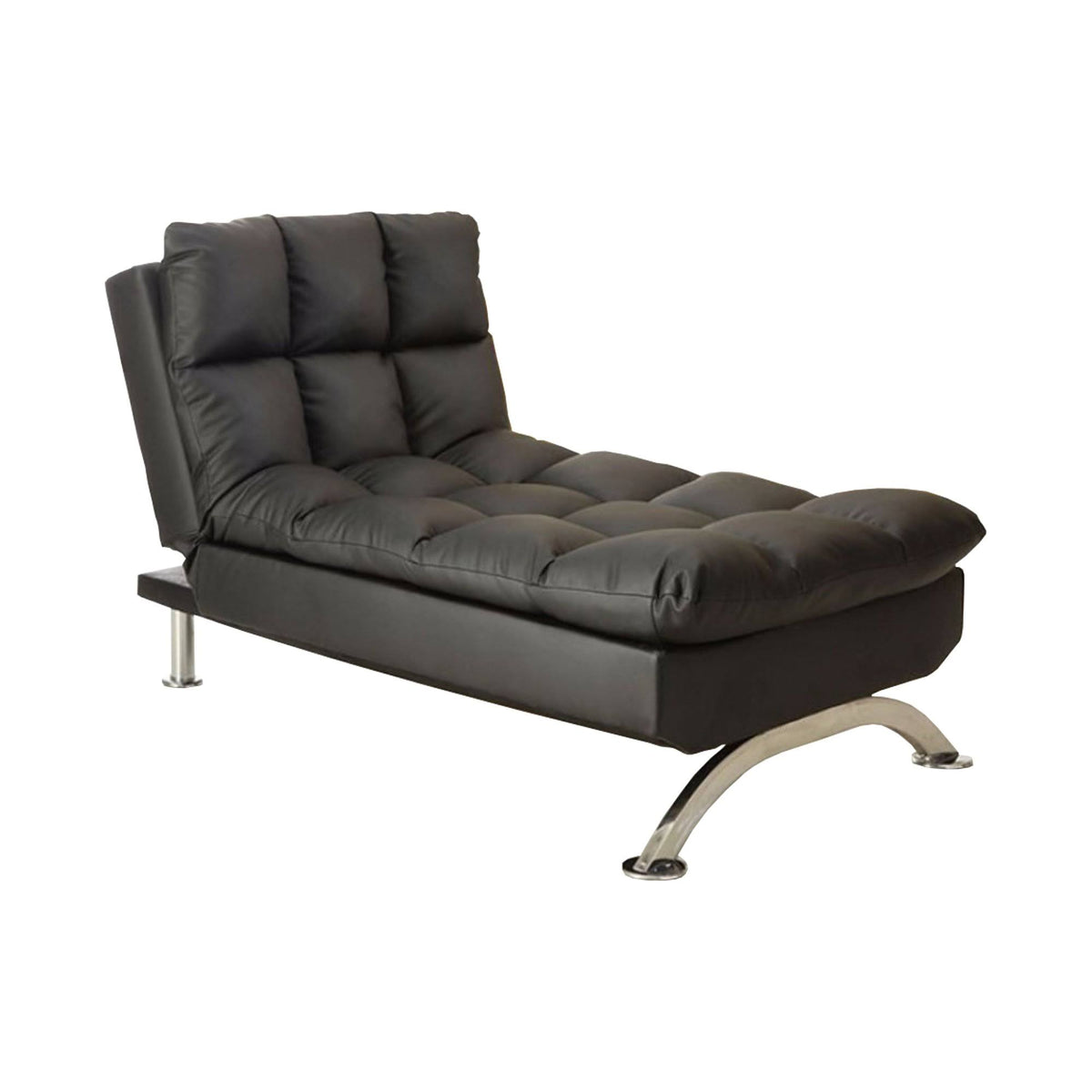 Contemporary Leatherette Chaise Black T562