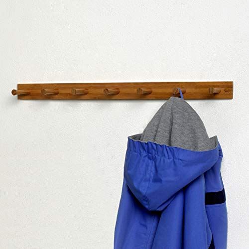 7-Hook Bamboo Wall-Mounted Hat Organizer & Coat Hanger G735894