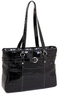 Black Leather Laptop Tote D83876