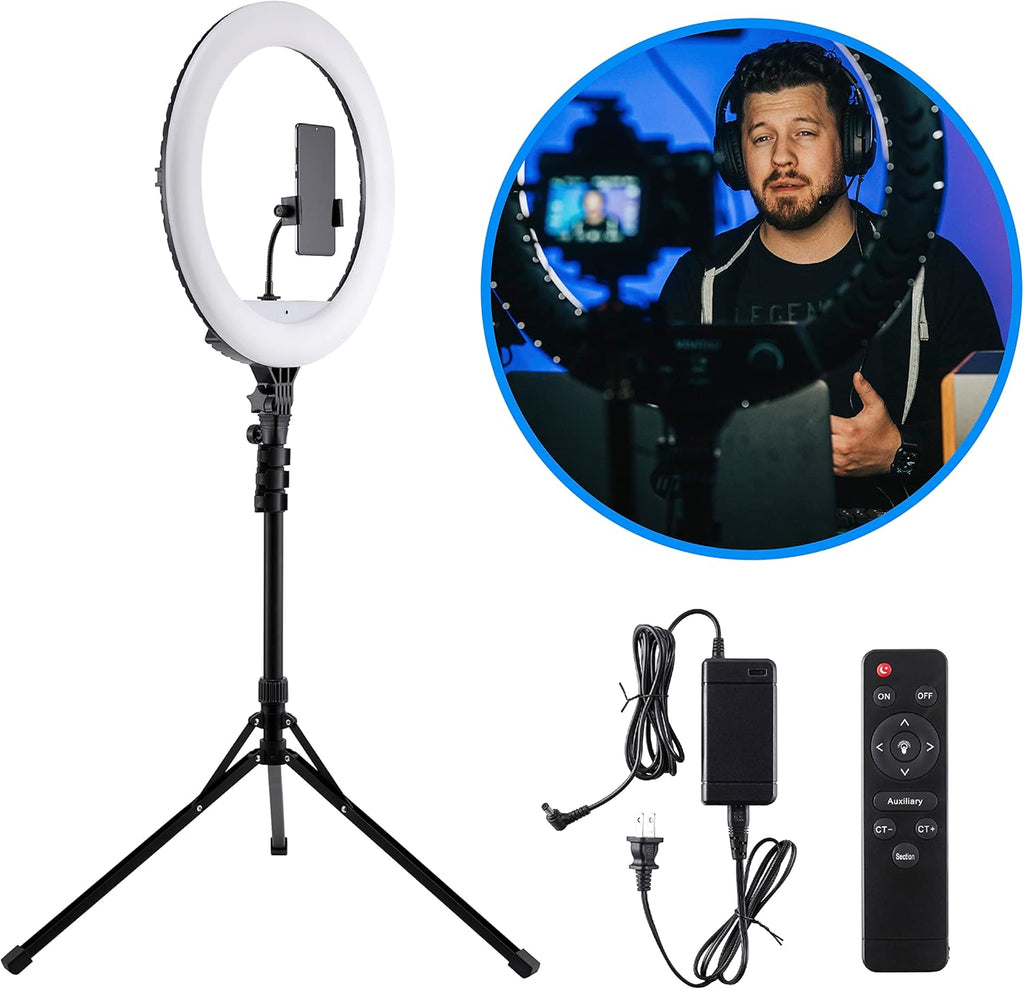 18 Inch LED Ring Light with Stand and Wireless Remote G71448