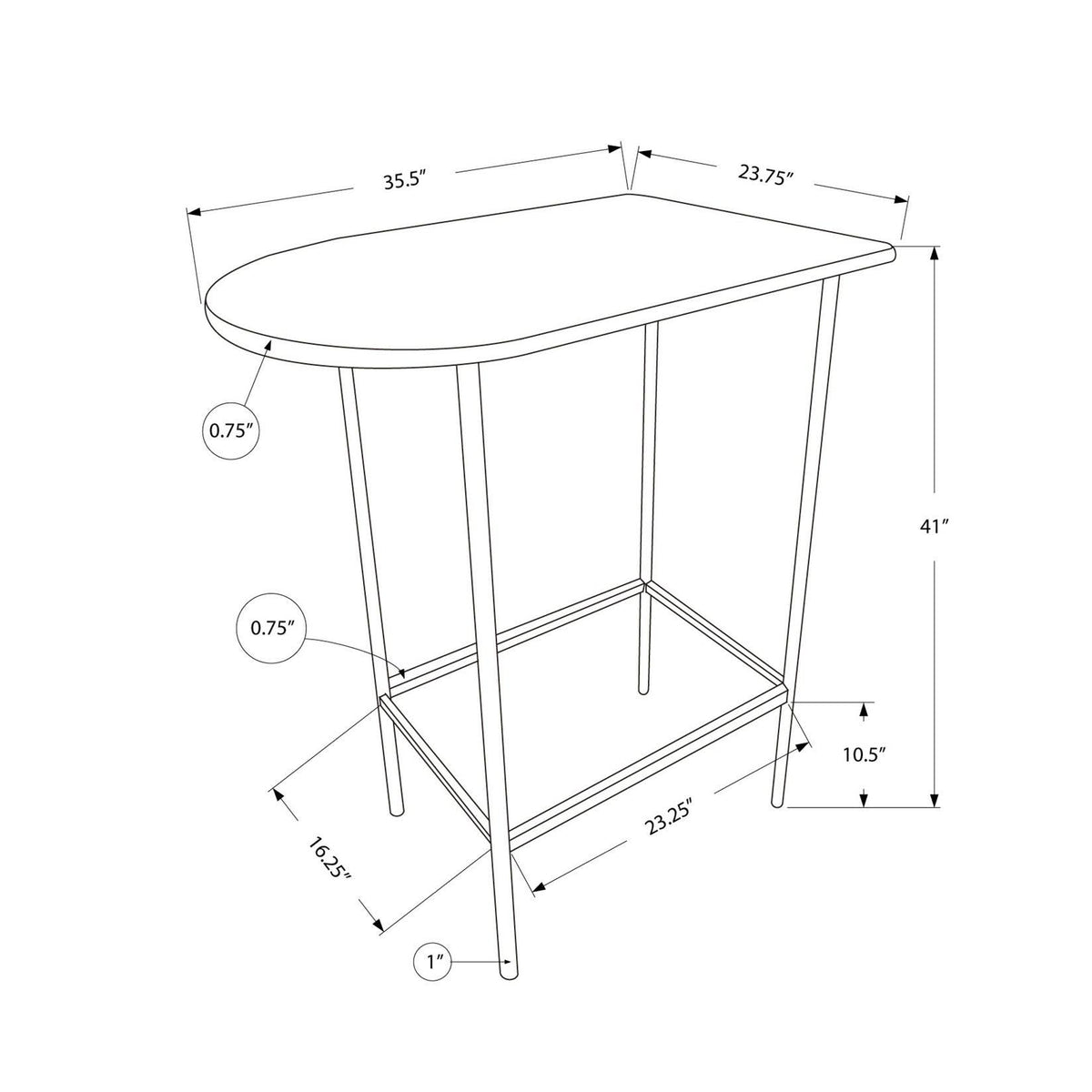 Cappuccino Black Metal Home Bar H14474
