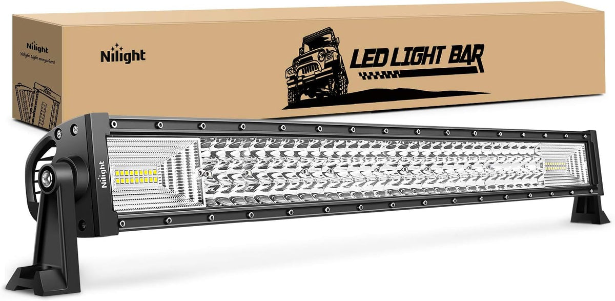 32Inch 378W Triple Row LED Light Bar Flood Spot Combo Pack of 2 I3999