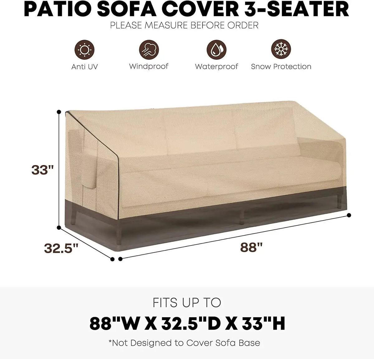 Waterproof 600D Heavy Duty Patio Furniture Cover W385