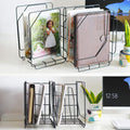 Black Metal File Folder Holder 2 Pack, 3 Compartments V684091