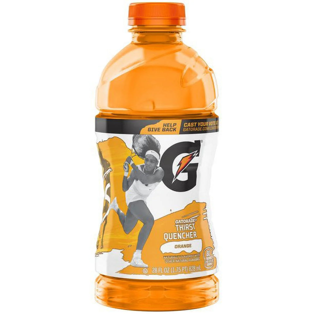 Orange Thirst Quencher Sports Drink, 28 oz Bottle, Quantity of 6 B16328