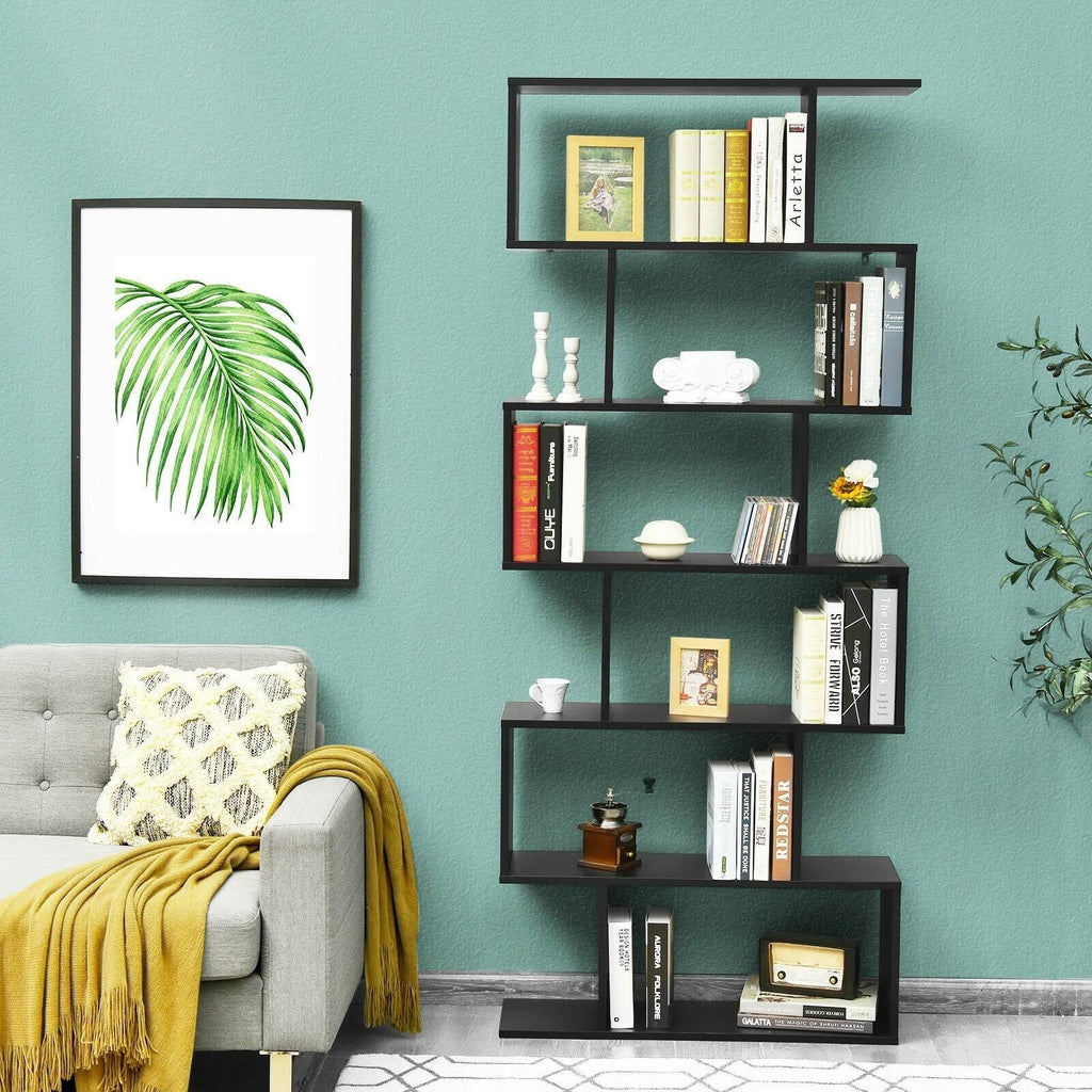 Black S-Shaped Bookshelf P60917