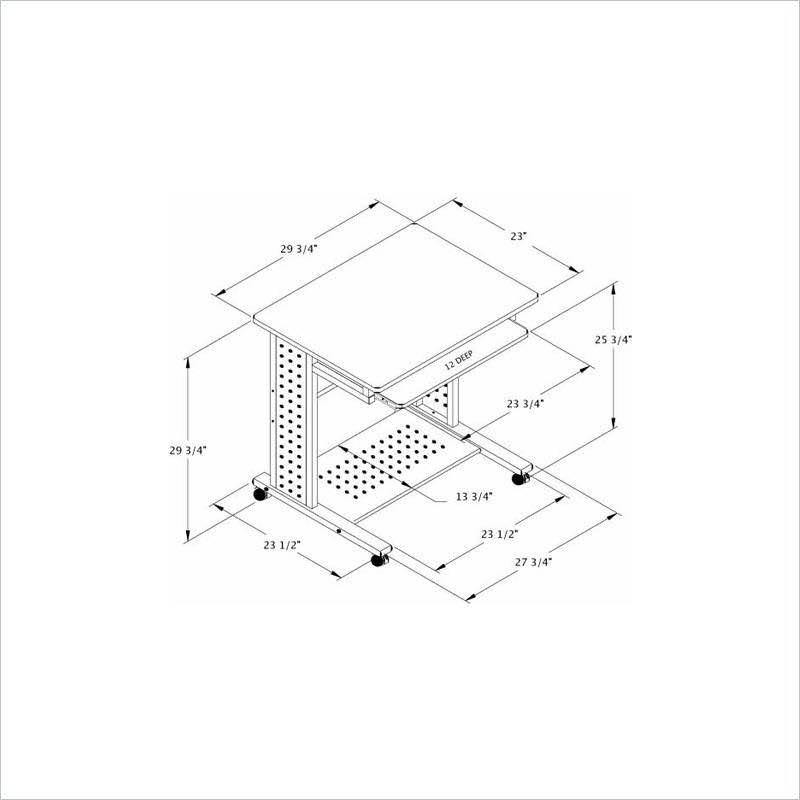 Anthracite Rectangular Mobile Workstation Y4771