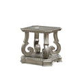 Antique Champagne Clear Glass Wood End Table A433706