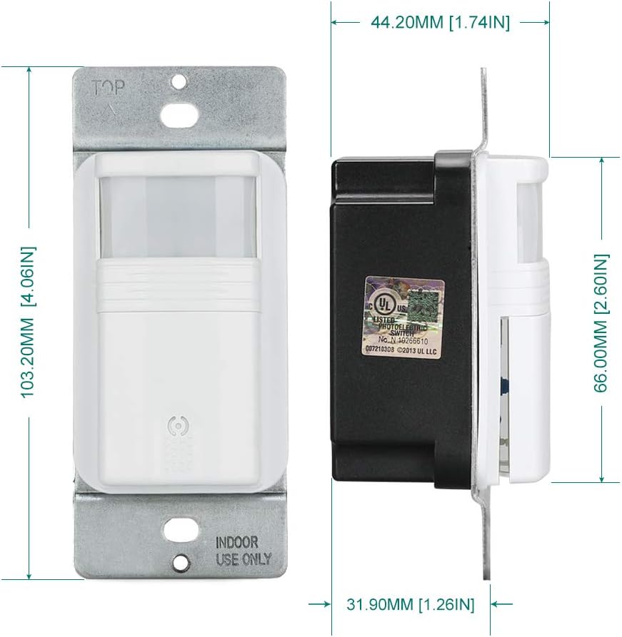 Motion Activated Wall Switch, Single Pole, 10 Pack D1879