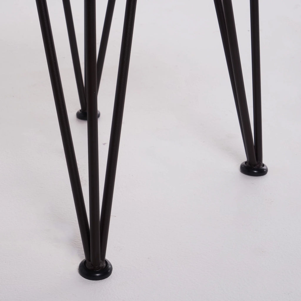 Industrial Accent Table, Teak Finish, Rustic Metal K86001