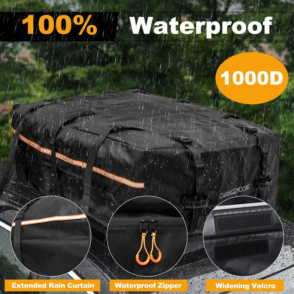 21 Cubic Feet 1000D Waterproof Car Rooftop Cargo Carrier Bag W5976