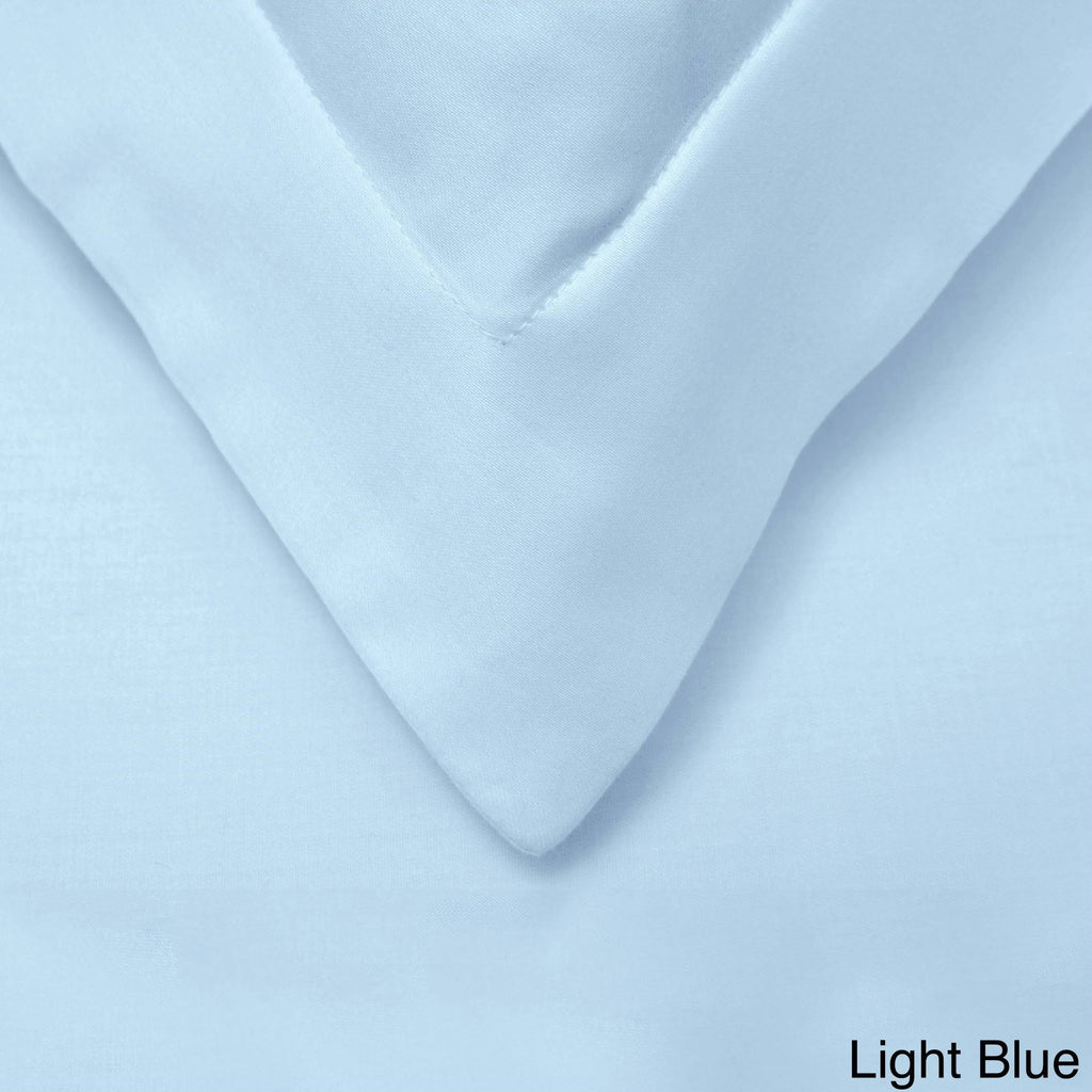 Light Blue Twin Cotton Sateen Duvet Cover Set C5683