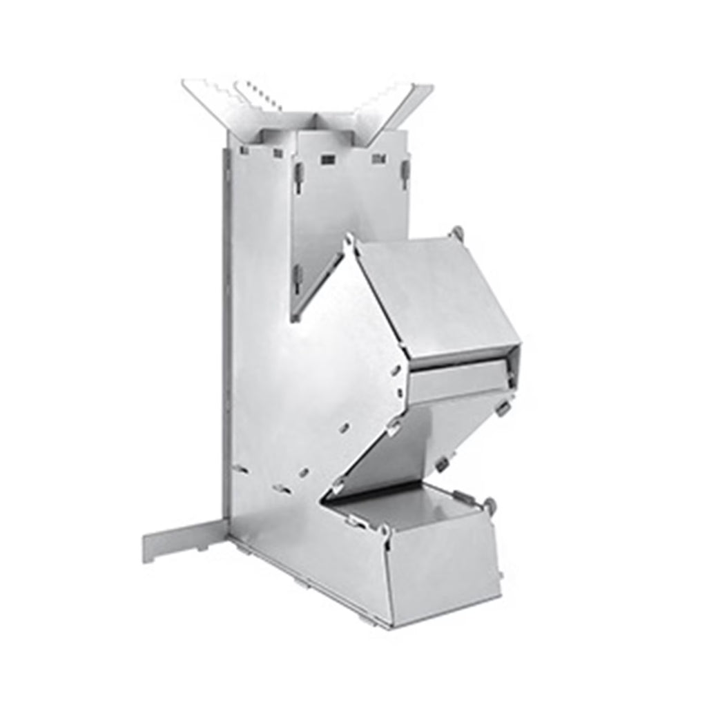 Outdoor Collapsible Wood Burning Portable Stainless Steel Rocket Stove T853934
