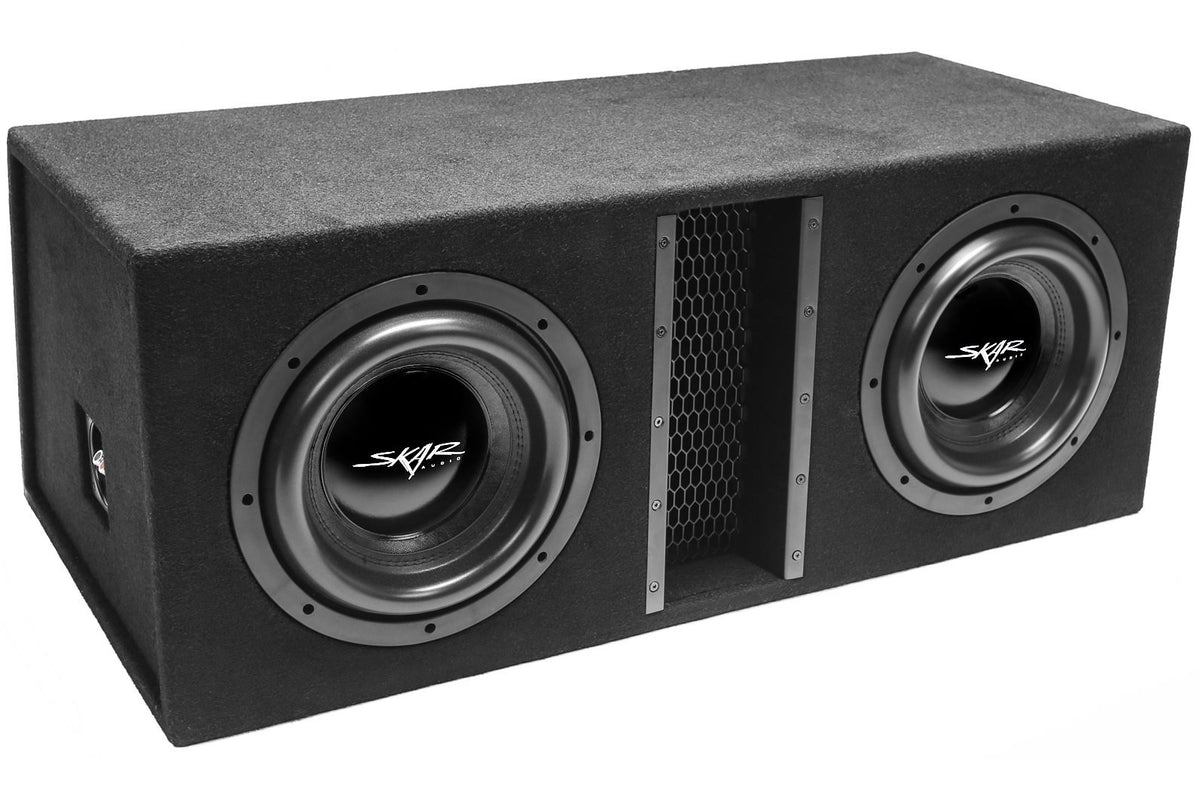 Dual 10 inch 4,000 Watt Vented Subwoofer Enclosure with Black Carpet Z845471