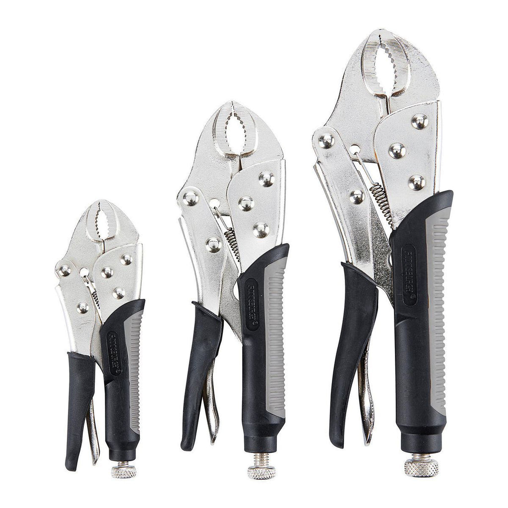 3 Piece Curved Jaw Locking Pliers Set C428811