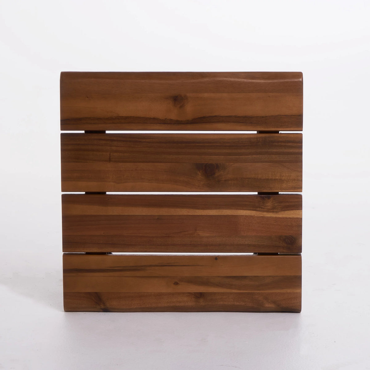 Industrial Accent Table, Teak Finish, Rustic Metal K86001