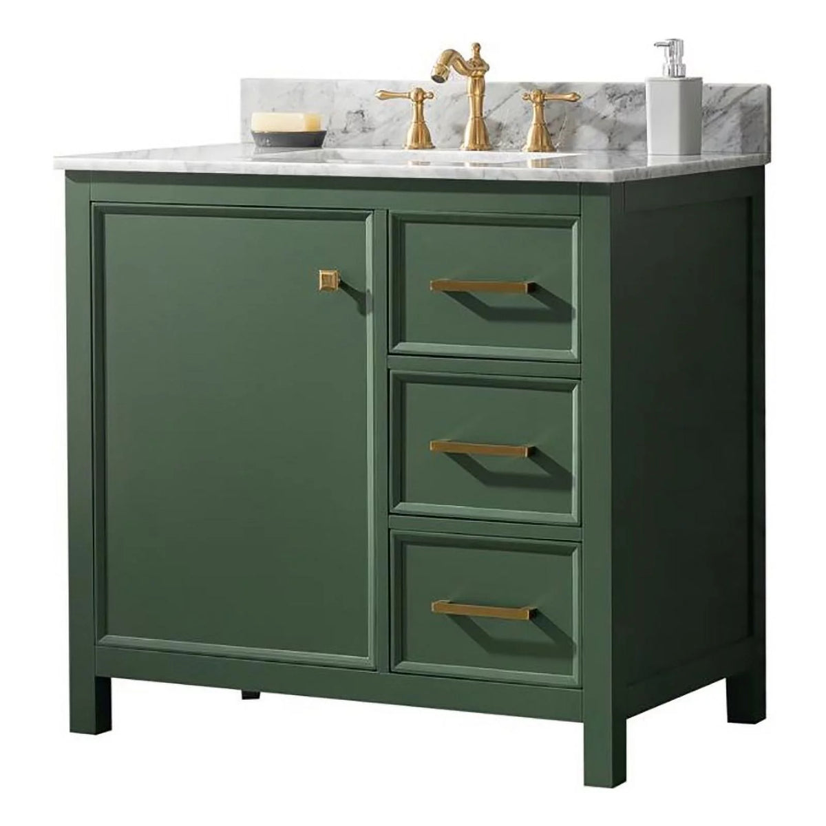 36" Green Wood Sink Vanity Cabinet W775