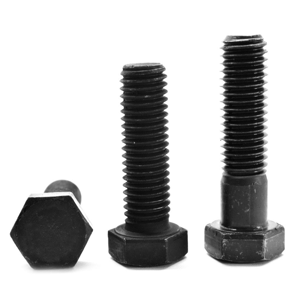 3/8x22-16 x 4 1/2x22 (PT) Coarse Thread Grade 5 Hex Cap Screw (Bolt) Black Oxide Pk 50 L502
