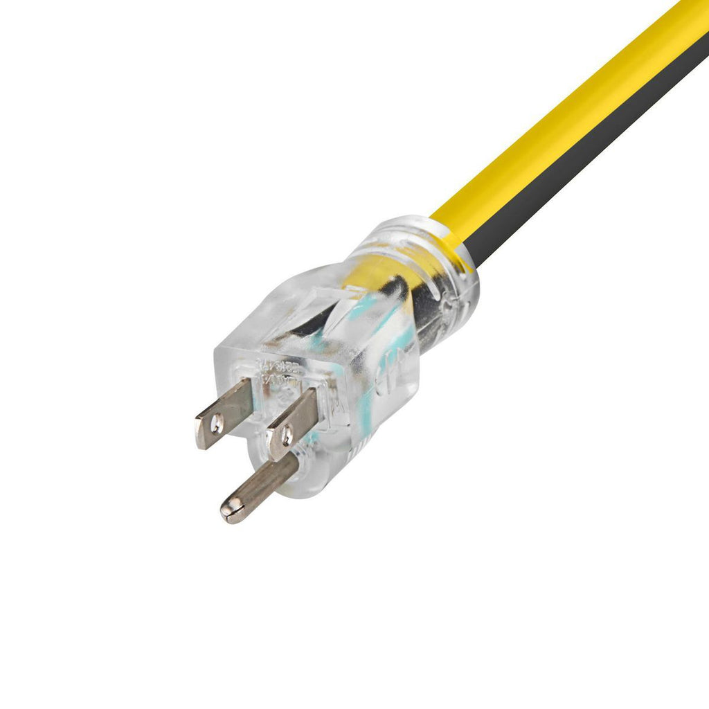 100 ft. 12/3 Gauge Multiple Outlet Extension Cord with Indicator Light, Yellow, Black O678