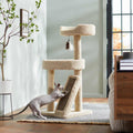 44-in Real Carpet Cat Tree with Replaceable Corrugate Scratcher F757916