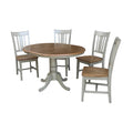 36" Round Wood Extension Dining Table With 4 Chairs X89826
