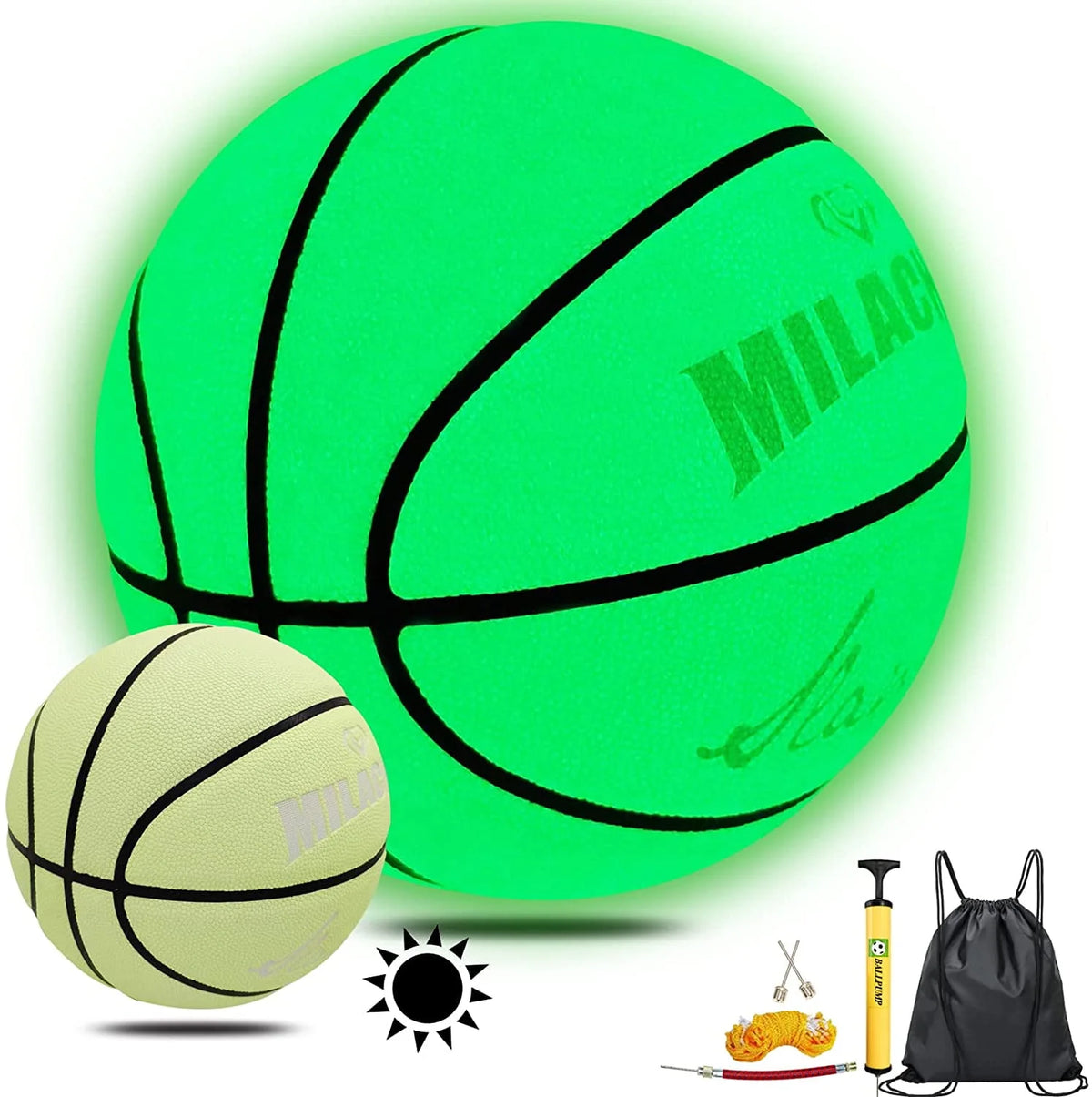 Glow in The Dark Leather Basketball Size 5 / 6 / 7 F35501