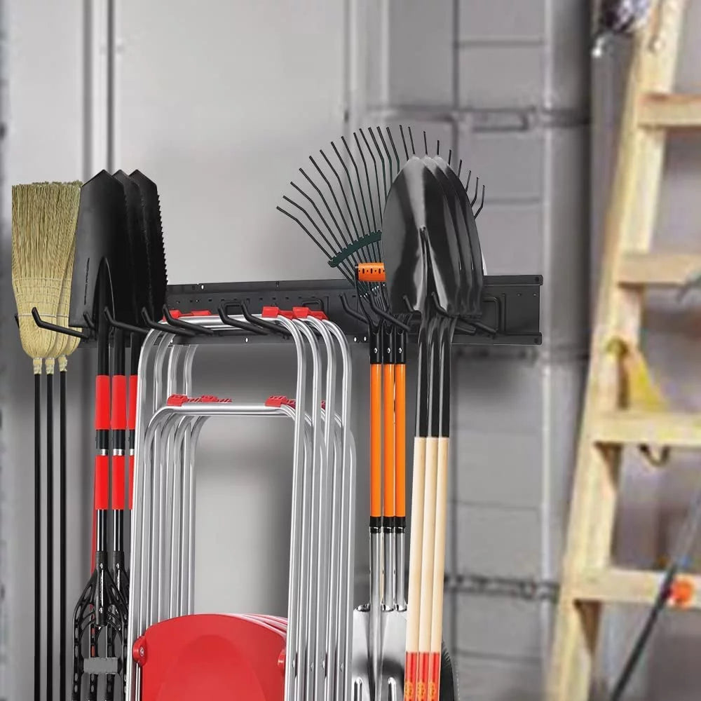 Heavy Duty Steel Wall Mounted Tool Storage Organizer with 6 Removable Hooks and 3 Board S10538