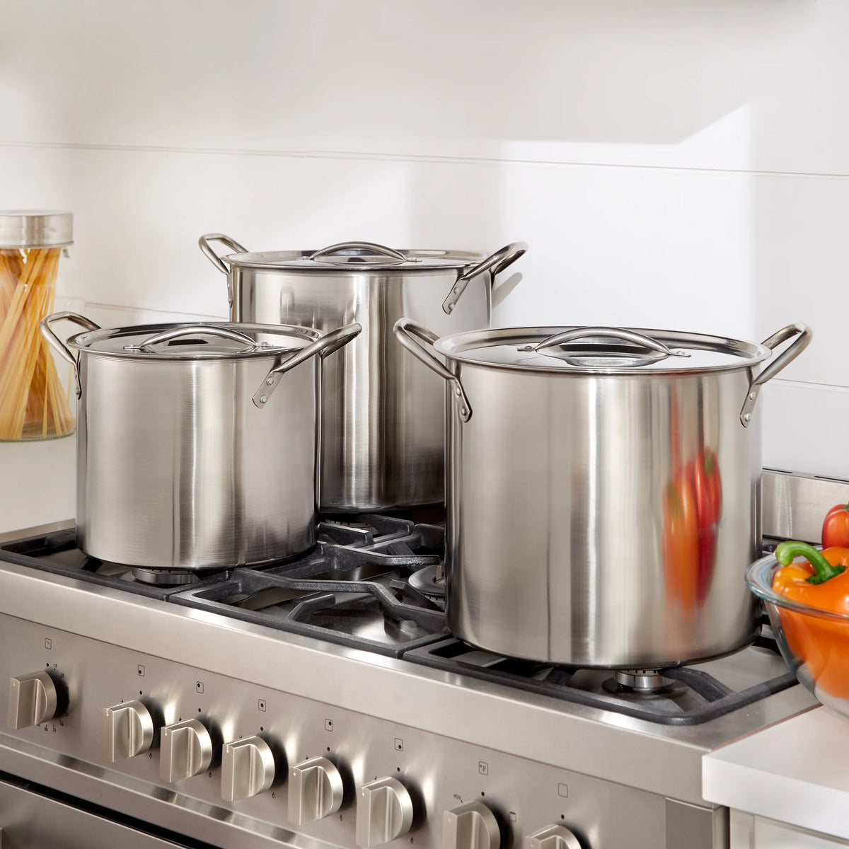 6 Piece Stainless Steel Stockpot Set A7566