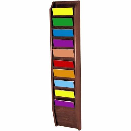 Mahogany 20-Pocket Magazine Rack T43368