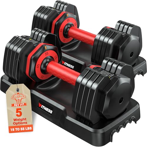 Set of 2 Adjustable Dumbbells with Anti-Slip Texture Handle R272204