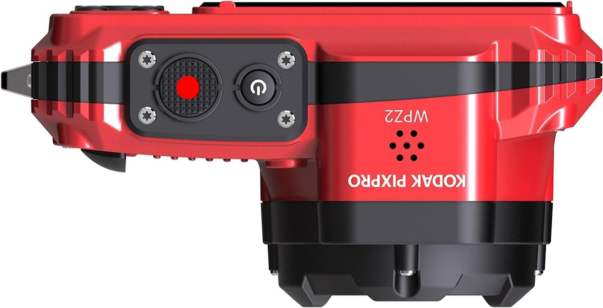 Red Rugged Waterproof Digital Camera with Case, Monopod, Card Reader (9 Items) J883